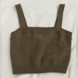 H&M Brown Knit Cropped Tank Top